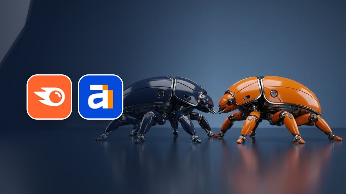 Semrush and Ahrefs logos side by side for a 2026 comparison